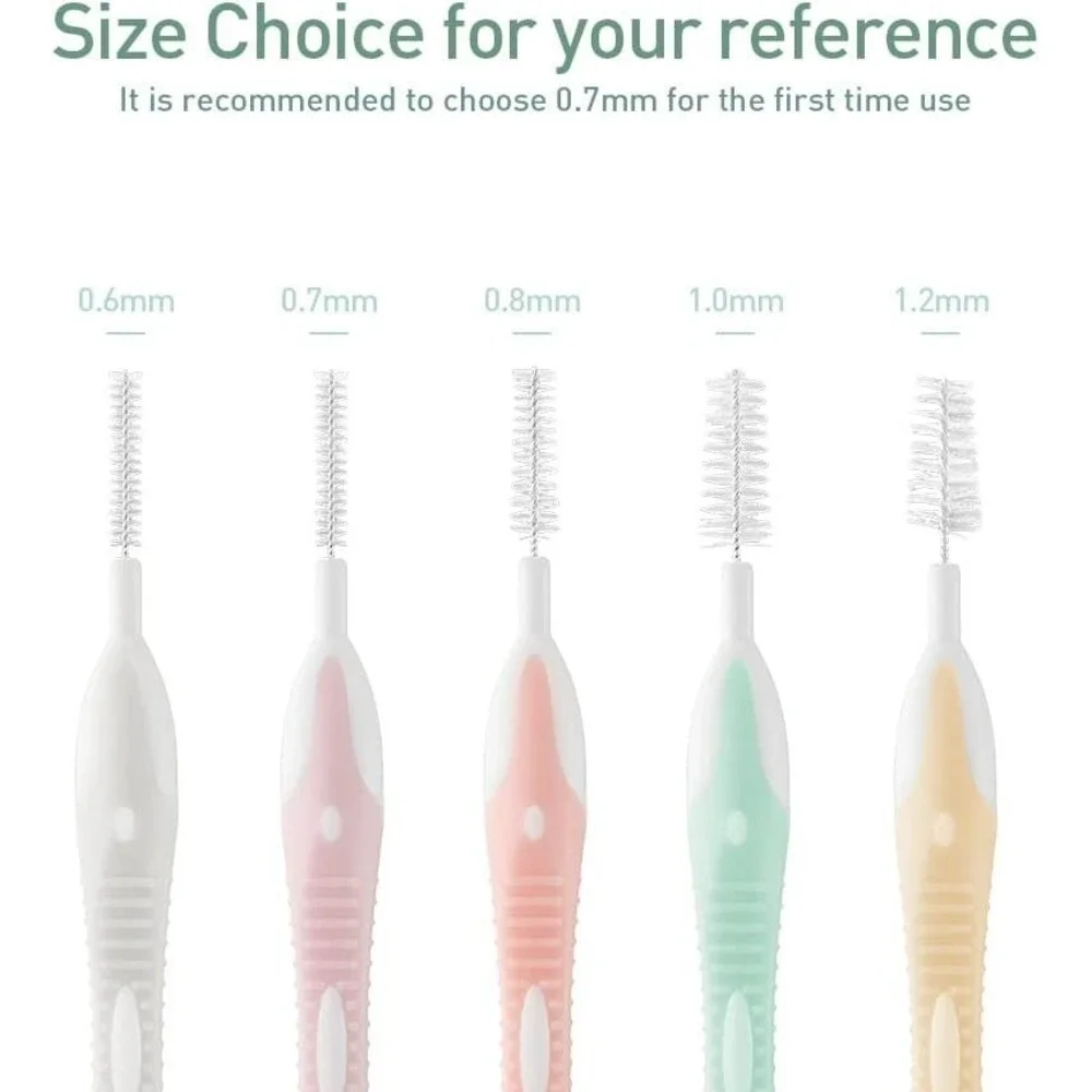 meyarn Interdental Brush‎ for Braces Toothpick 50Count 0.8MM Pink